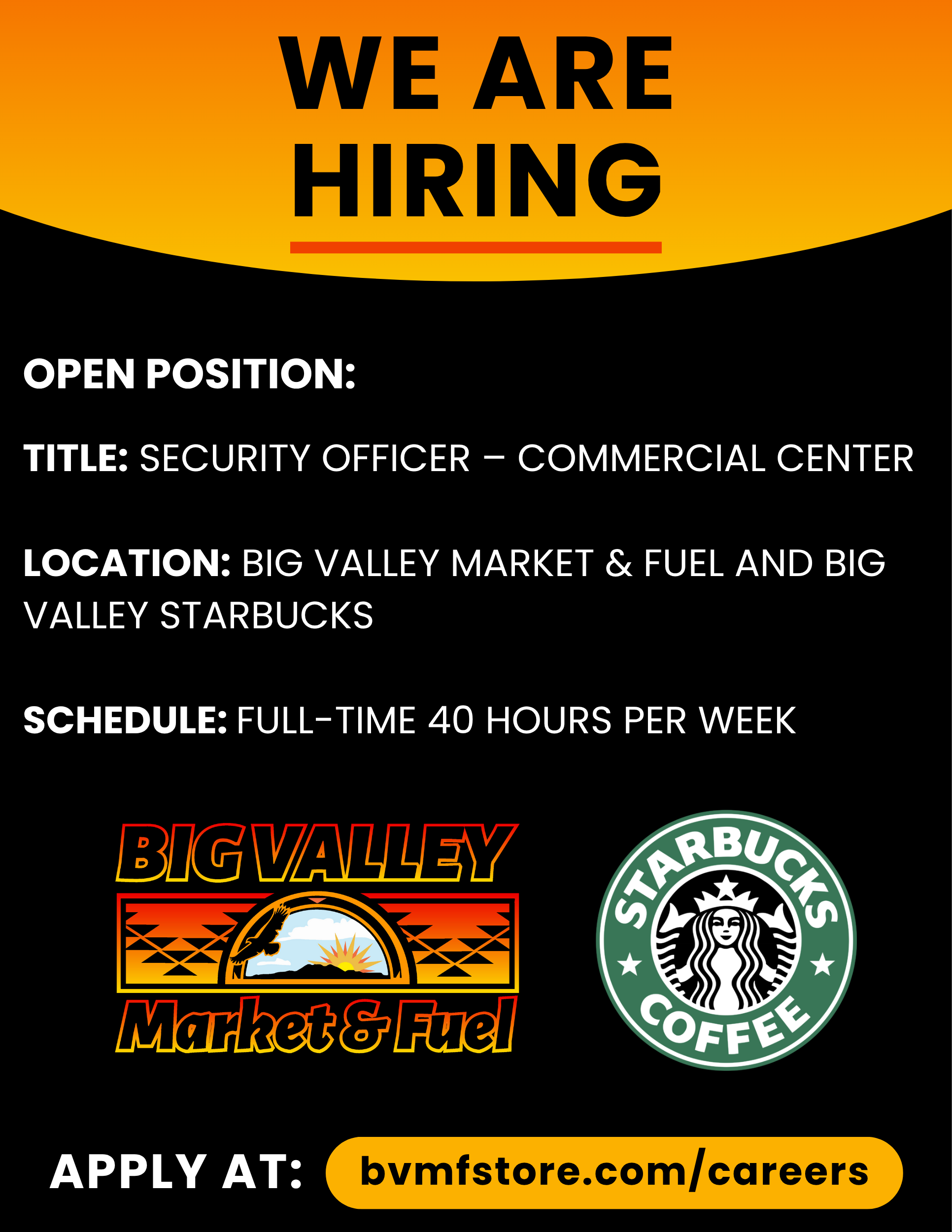 We're hiring job flyer (security position)